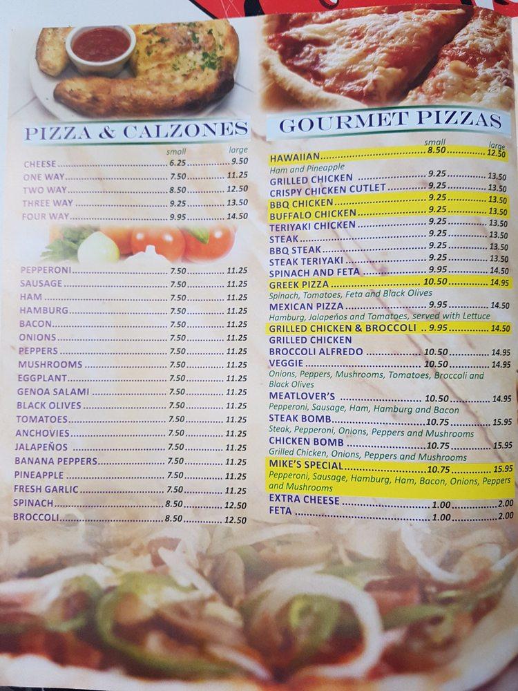 Menu at Mike's Pizza pizzeria, Fitchburg