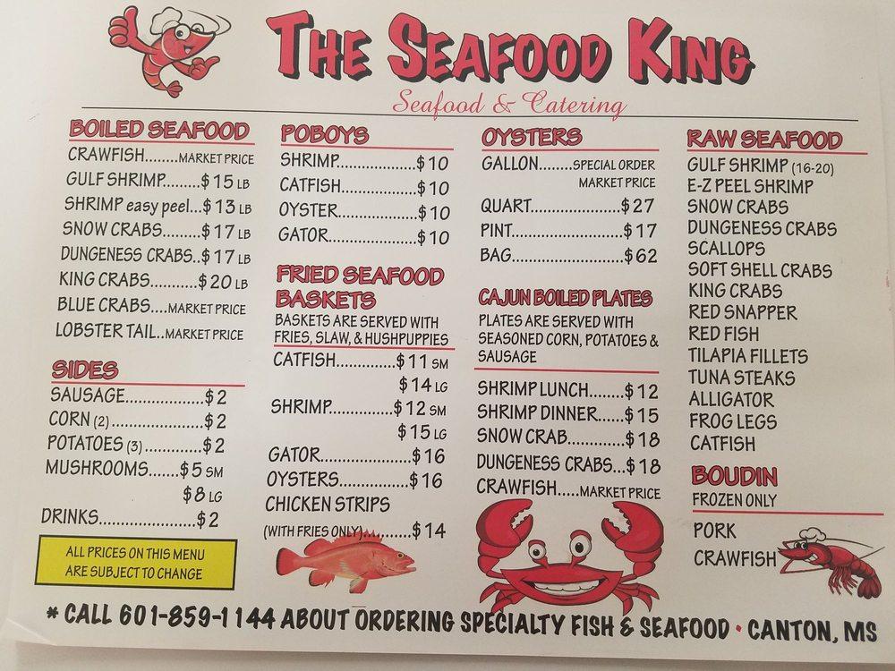 Menu at Seafood King restaurant, Canton