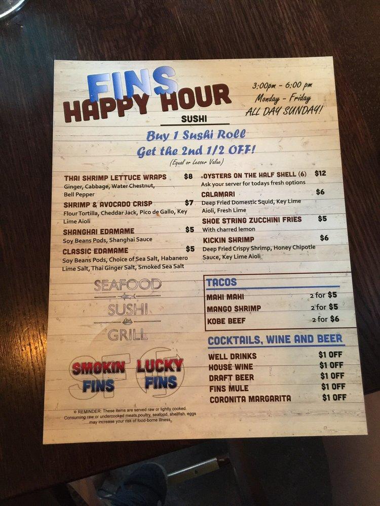 Menu at Lucky Fins Meridian restaurant, Meridian, N Eagle Rd