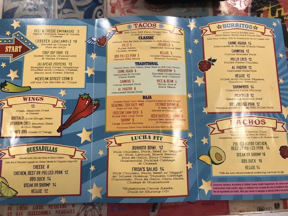 Menu at Little Lucharitos restaurant, Aquebogue