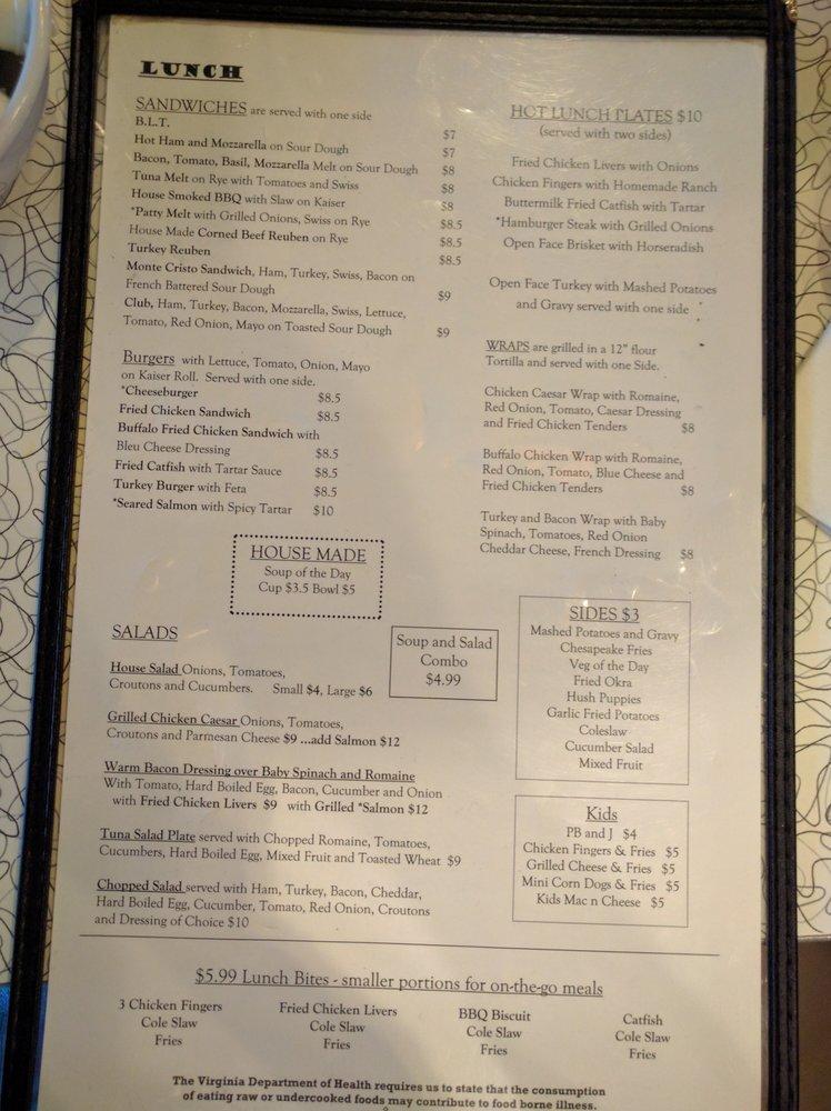 Menu at Honey Butter's Kitchen Monticello Ave restaurant, Williamsburg