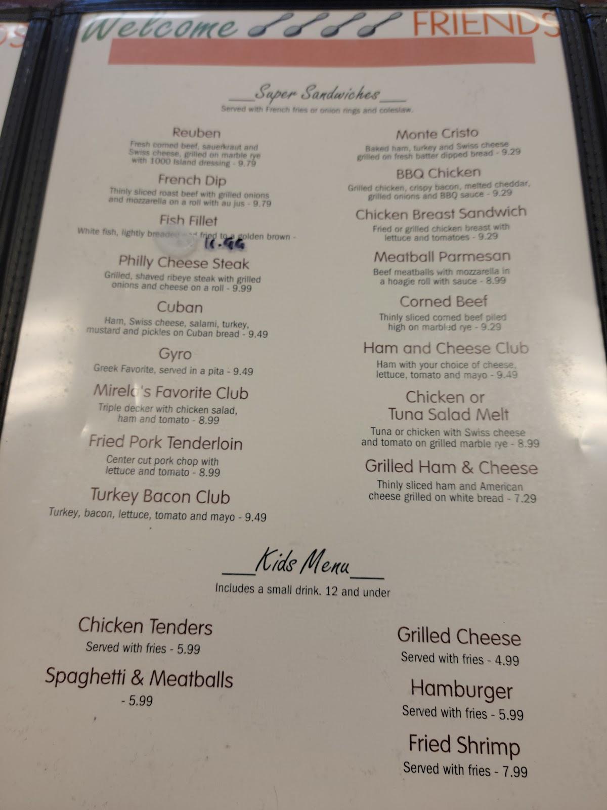 Menu at Dundee Diner restaurant, Dundee