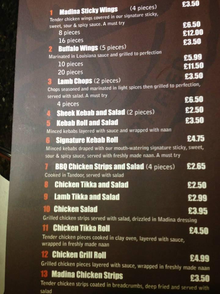 Menu at The Madina Grill (TMG) Steakhouse Restaurant, Grill, Chicken