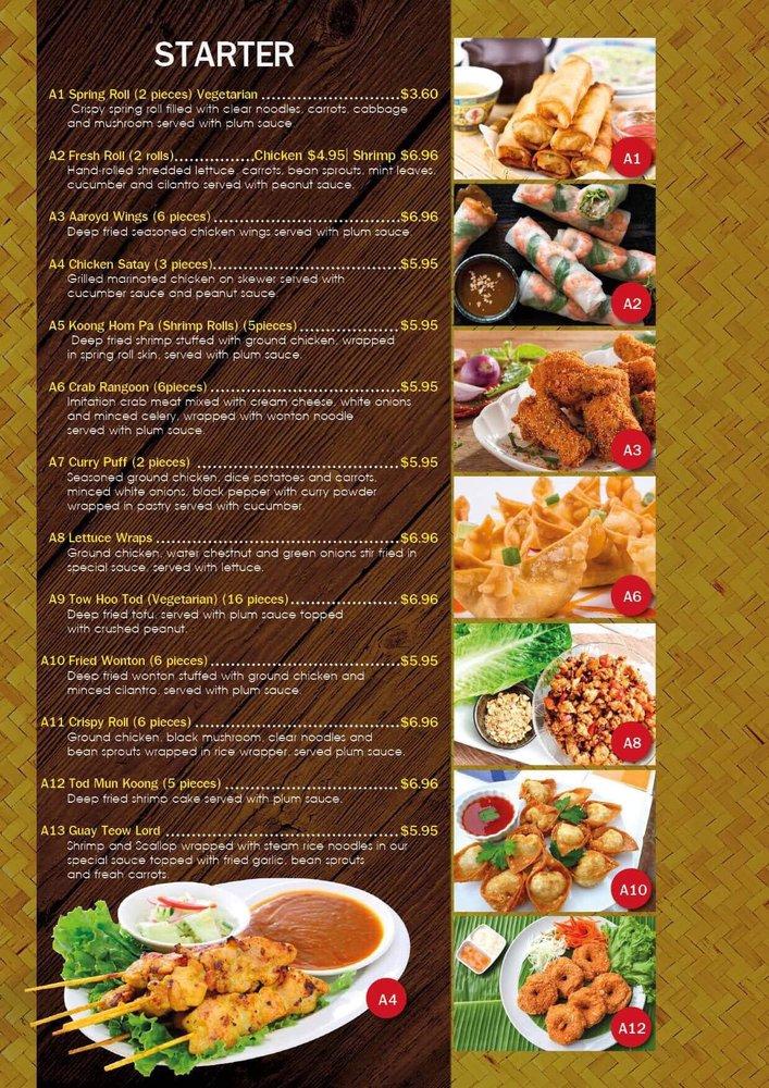 Menu at AAROYD THAI RESTAURANT, Warren