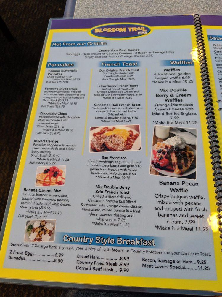 Menu at Blossom Trail Cafe, Sanger