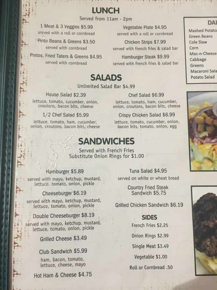 Menu at Harvest Family Restaurant, Greeneville