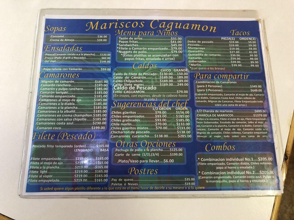 Introducir 81+ imagen mariscos el caguamon mexicali menu
