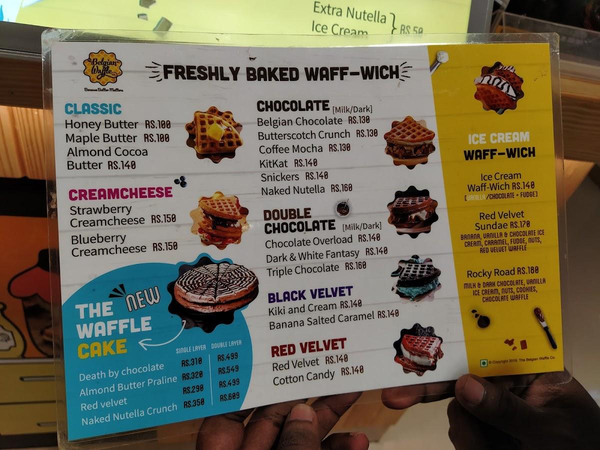 Menu at Belgian Waffle, Thiruvananthapuram, Kazhakootam Kovalam Bypass Rd