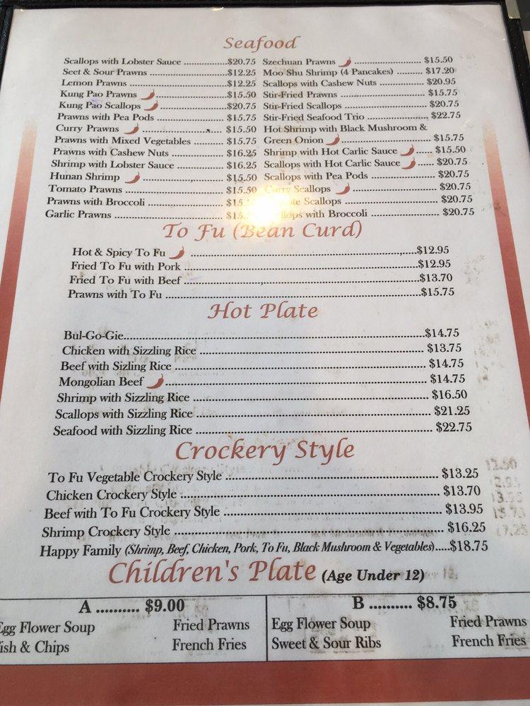Menu at Lai Lai Garden Chinese Restaurant, Airway Heights