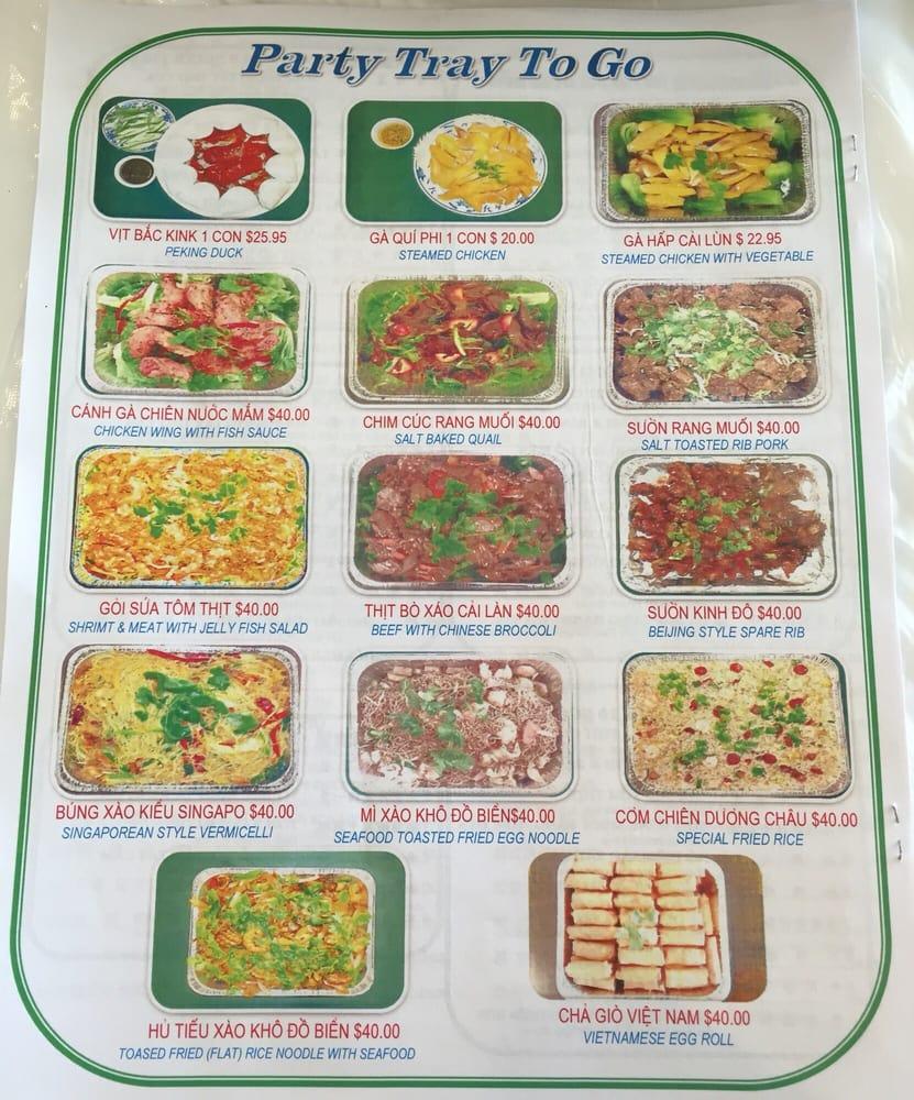 Menu at A Ly Oriental Restaurant, Houston, Bellaire Blvd 260