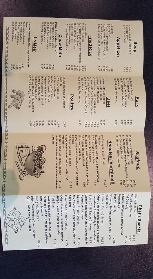 Menu at Golden Fry Chinese Restaurant, Rothesay