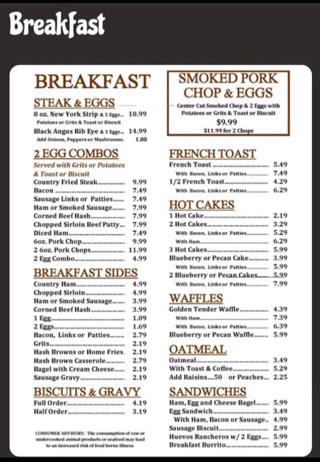 Menu at Haystax Restaurant, Eustis