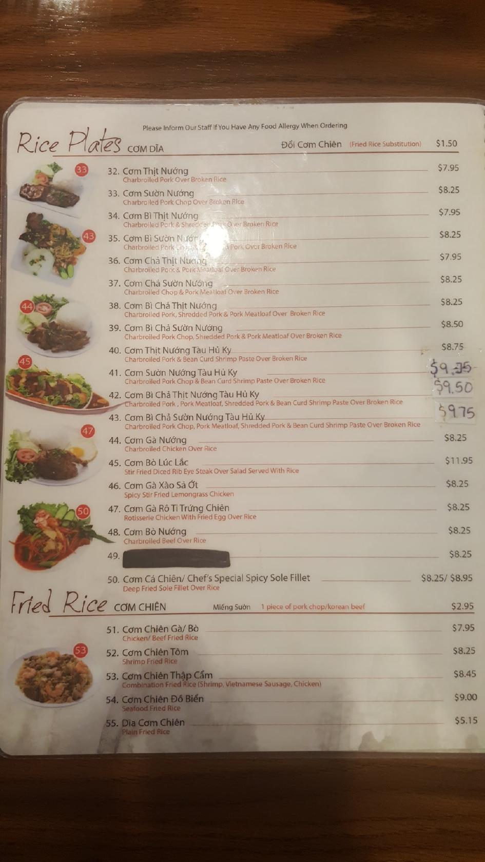 Menu at Pho Viet Vietnamese Noodle and Grill restaurant, Eastvale