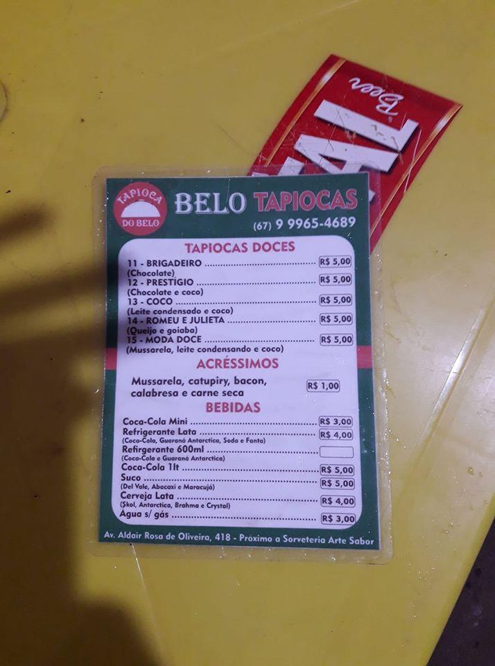 Menu Em Tapiocaria Do Belo Pub Bar Tr S Lagoas