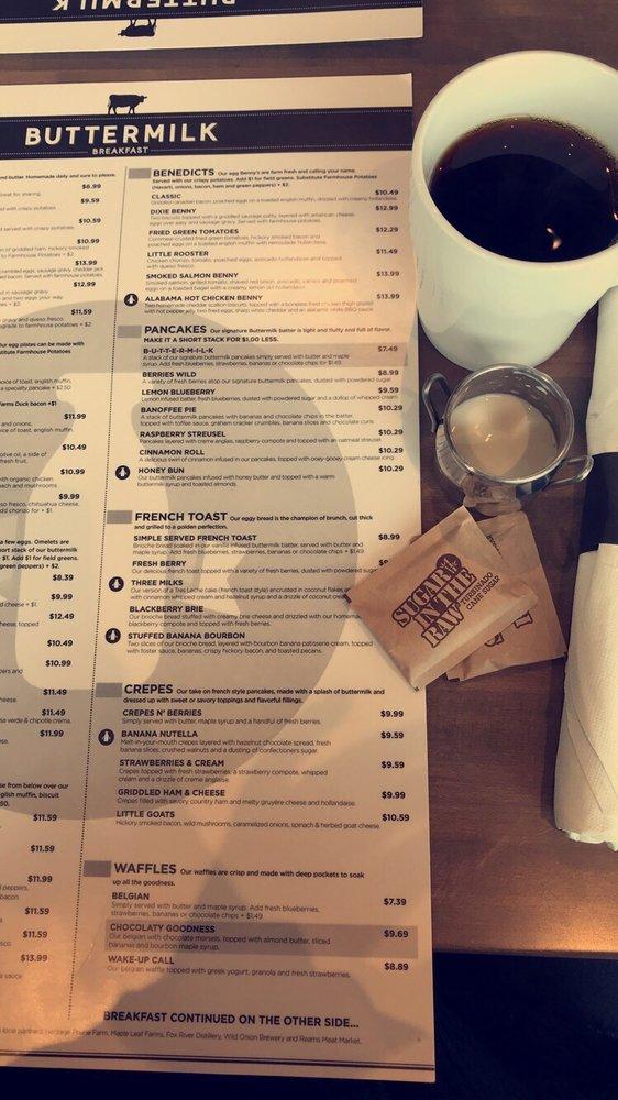 Menu at Buttermilk restaurant, Naperville