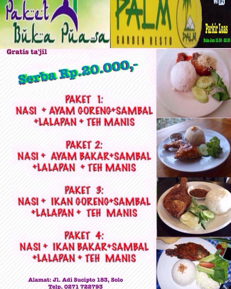 Menu at Palm Garden Resto restaurant, Surakarta