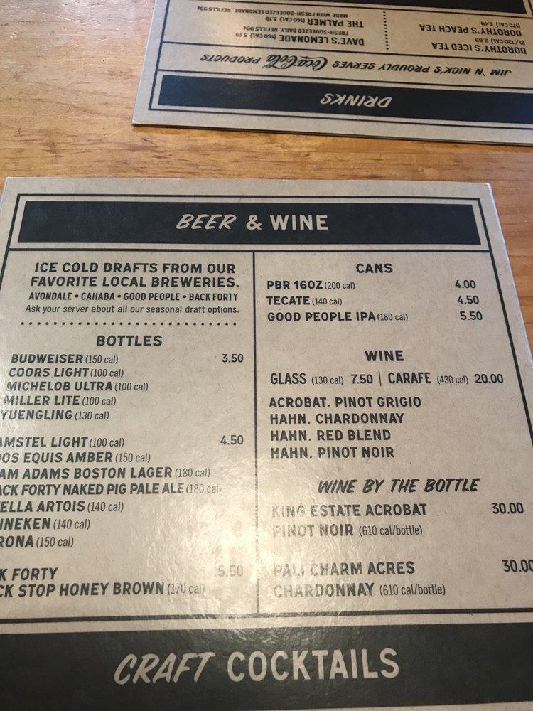 Menu at Jim 'N Nick's BBQ, Trussville, Gadsden Hwy