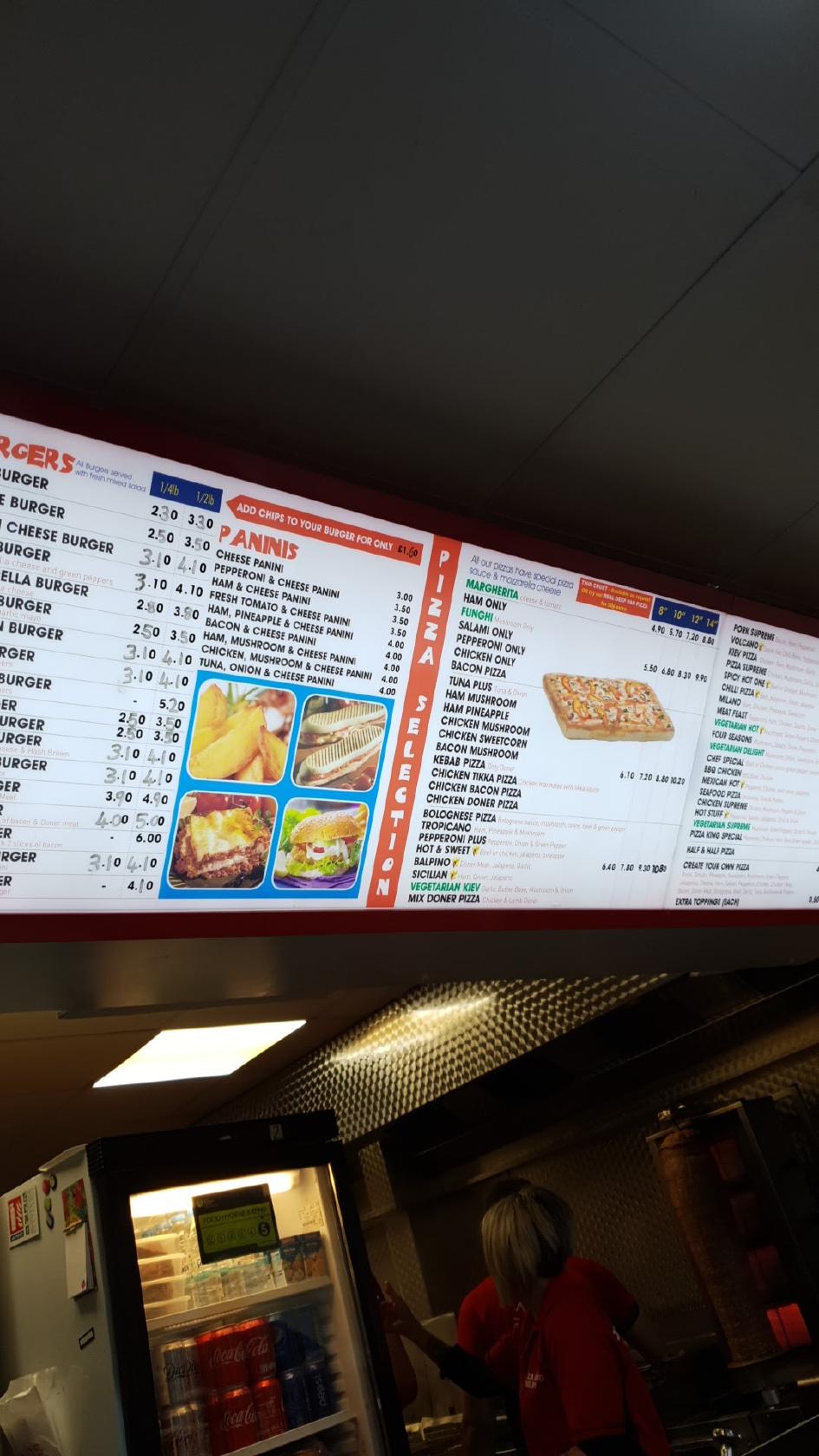 Menu at Pizza King pizzeria, Selby