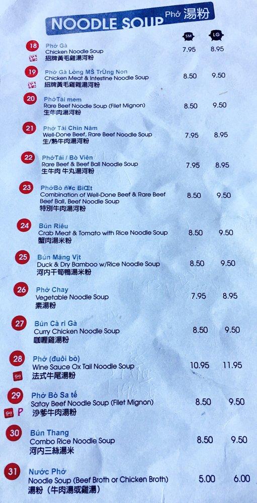 Pho Element Menu