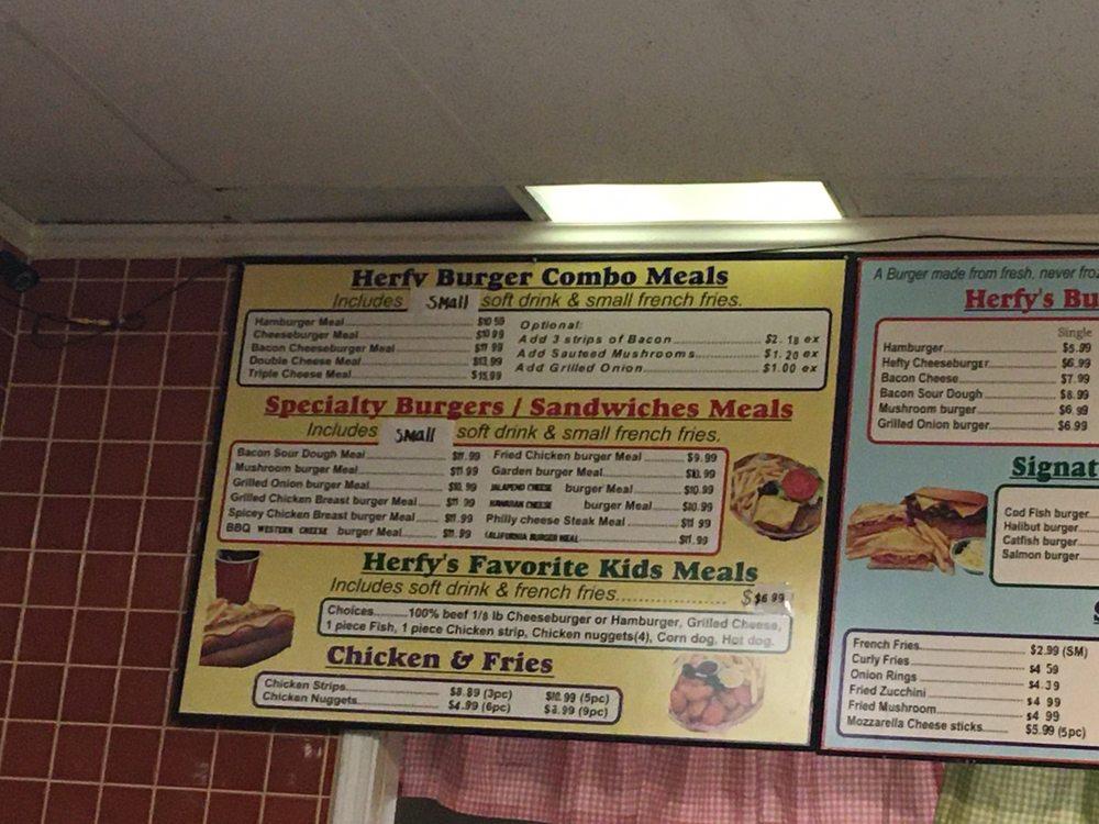 Menu at Herfy's restaurant, Kent, 104th Ave SE