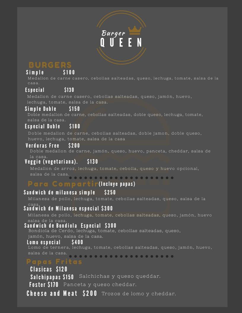 Menu at BURGER QUEEN restaurant, Resistencia