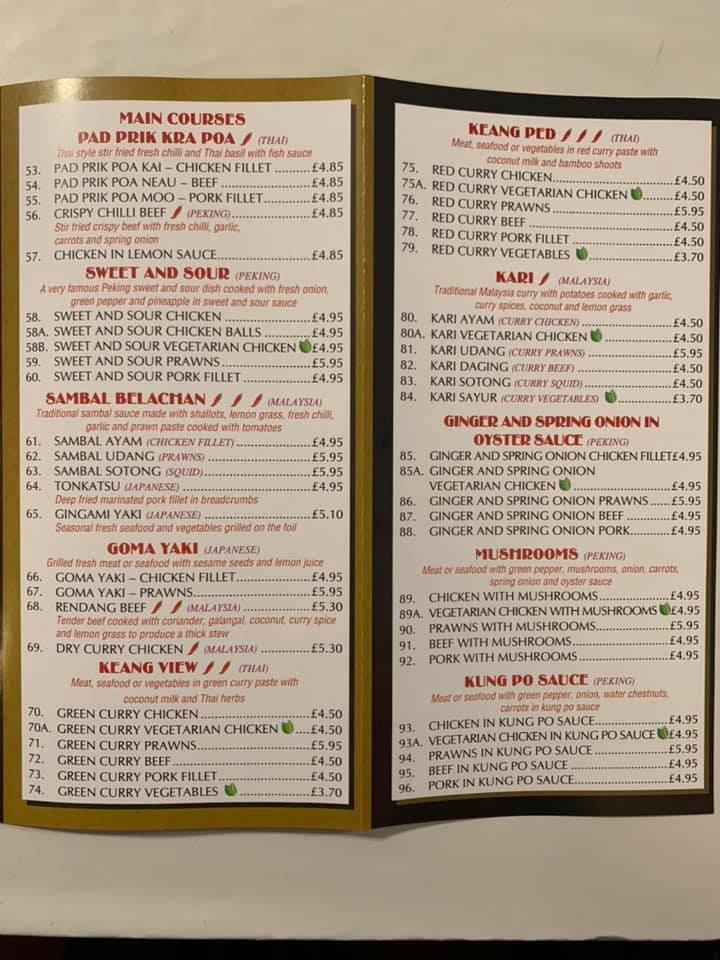 Thai deals elephant menu