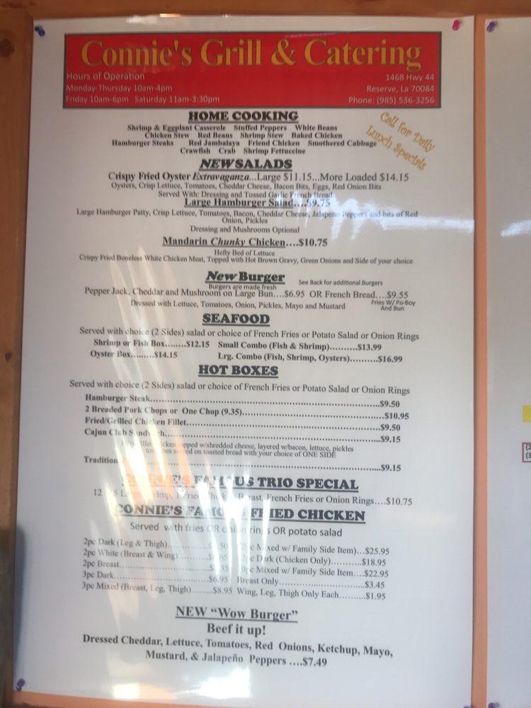 Menu At CONNIE S GRILL CATERING Restaurant Reserve W Airline Hwy   R127 Connies Grill Menu 2022 10 2 