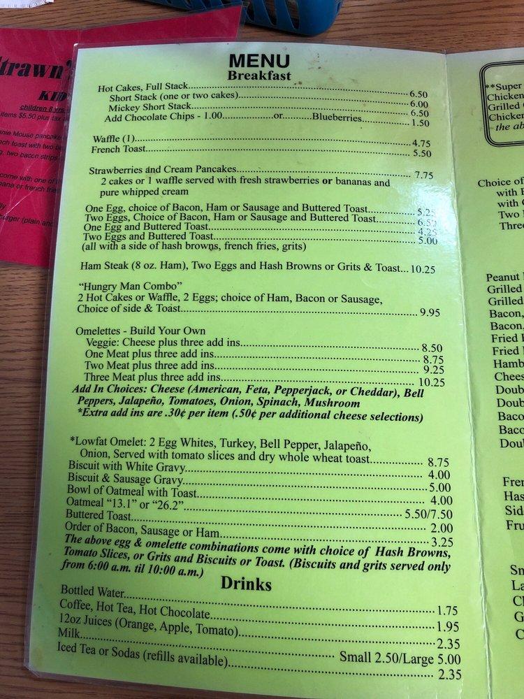 Menu at Strawn's Eat Shop Also restaurant, Bossier City