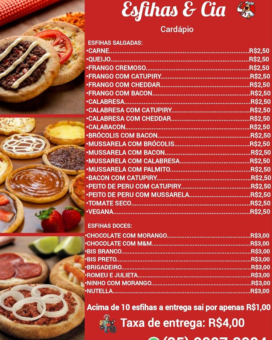 Menu Em Esfiha Cia Para So Restaurante Parais Polis