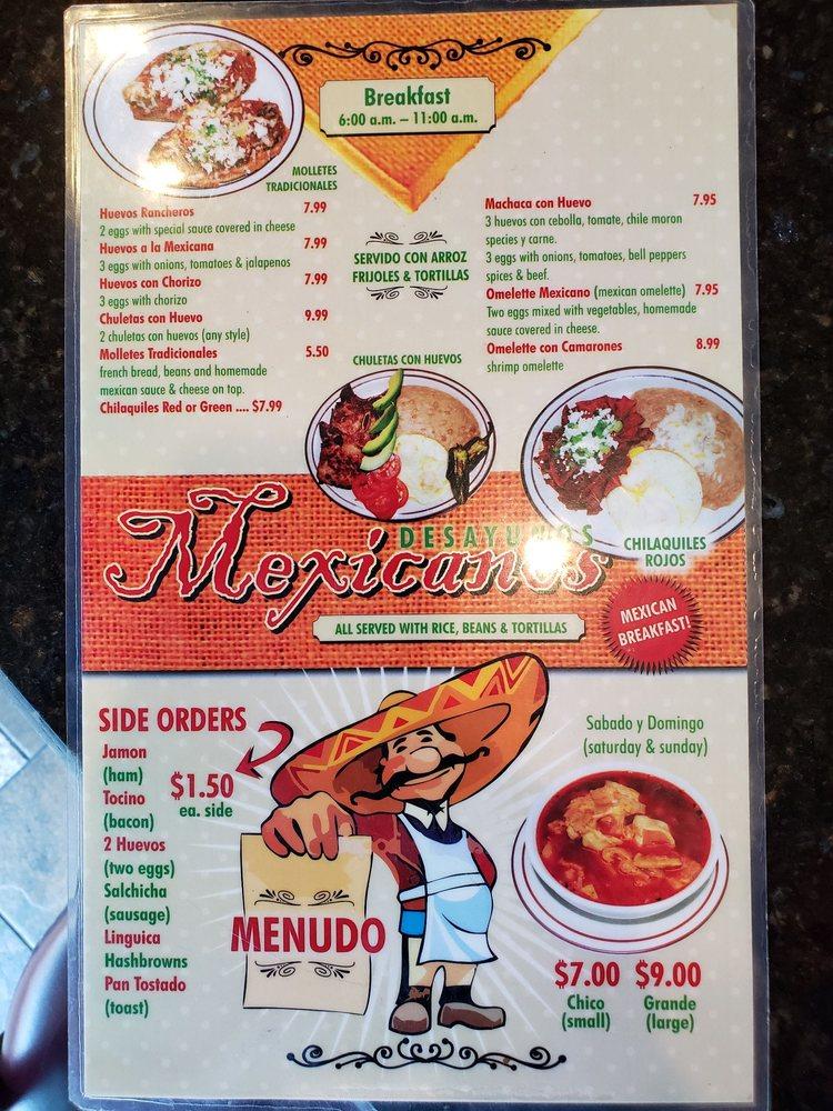 Menu at Taqueria Santa Fe pub & bar, Orosi