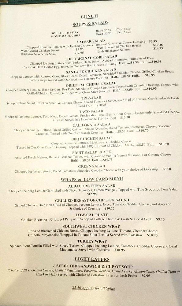 Carta del restaurante CJ's Diner, Palm Desert