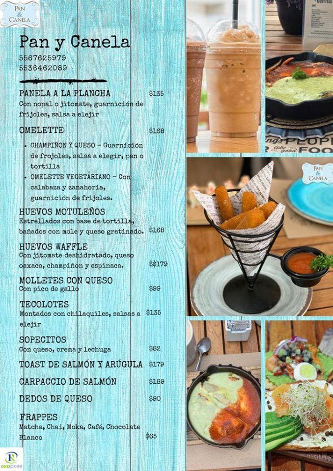 Carta del restaurante Pan Y Canela, Ciudad del México, Av. loma del la