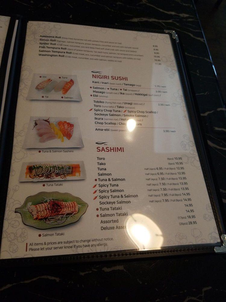 Menu At Simon Sushi Restaurant Langley Township