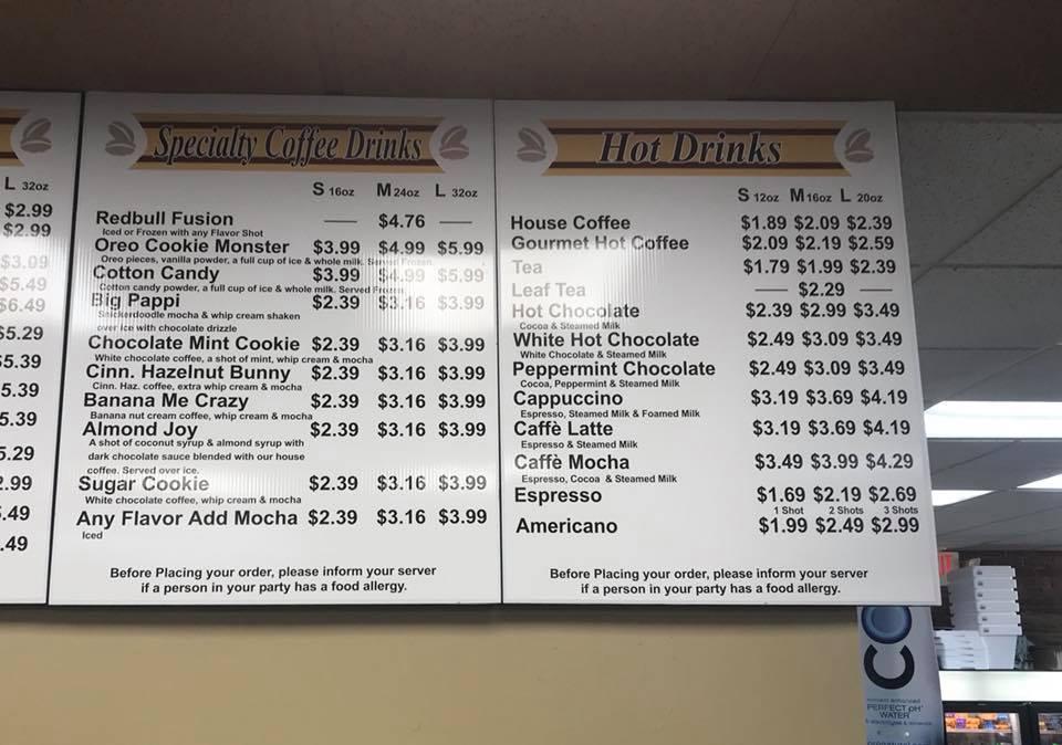 Menu at Coffee N Cream pub & bar, Quincy