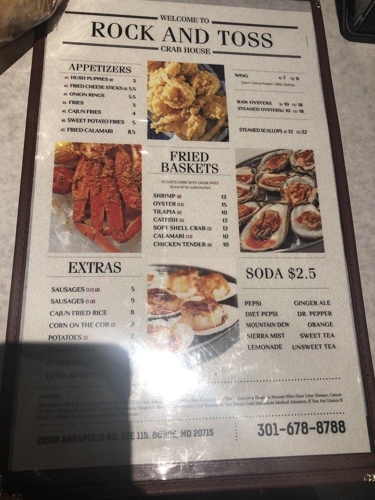 Carta del restaurante Rock & Toss Crab House, Bowie