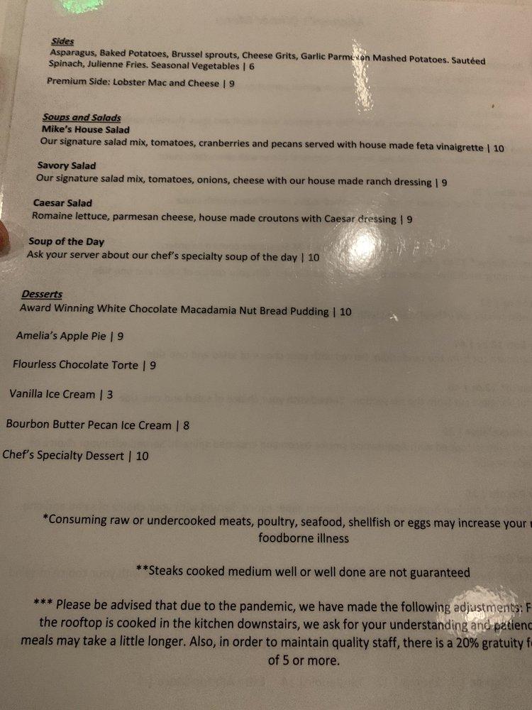 Menu at Michael's Restaurant, Birmingham, 1st Ave S