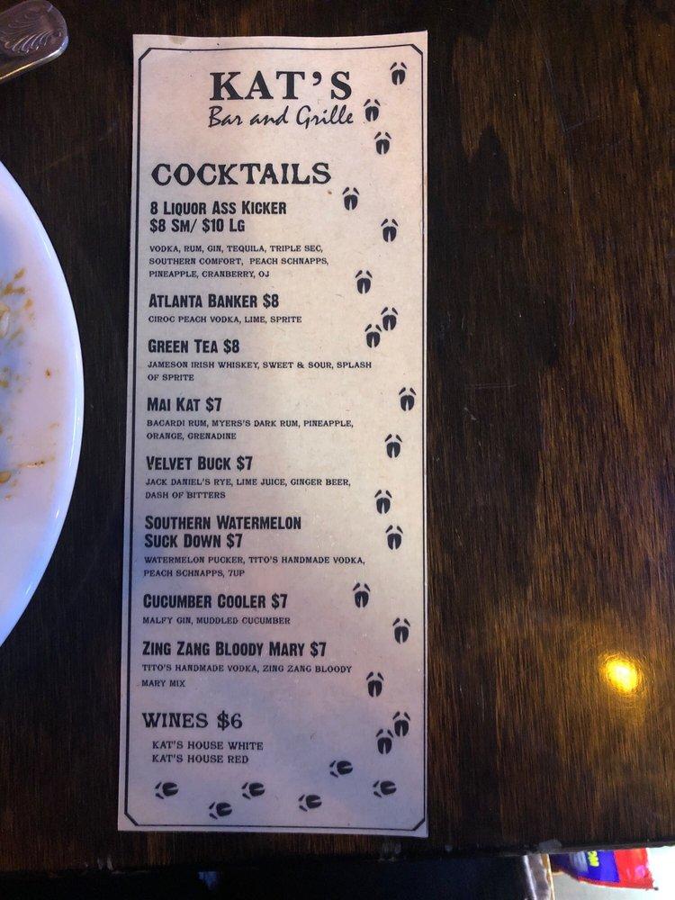 Menu at Kat's Bar & Grille, Mount Juliet, N Mt Juliet Rd 130