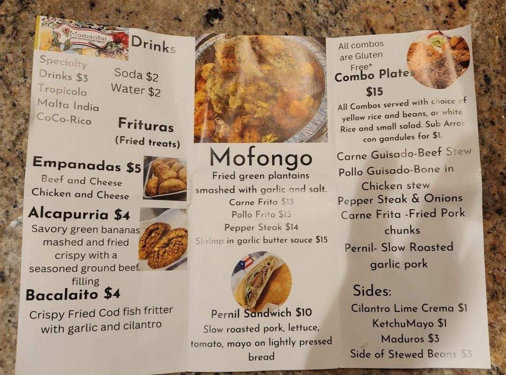 Menu at Mamacitas, Syracuse