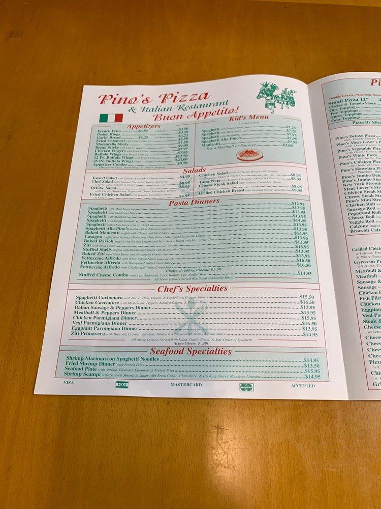 Menu at Pino's Pizza &amp; Italian pizzeria, Emporia