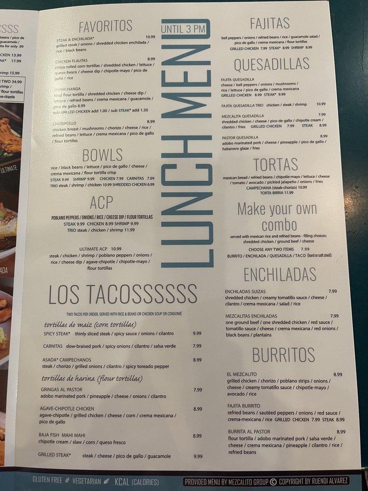 Menu at La Rancherita Grill & Tequila Bar of Greenville, Greenville