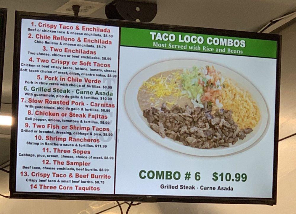 Menu at Toro Loco restaurant, Lompoc, 200 E Ocean Ave