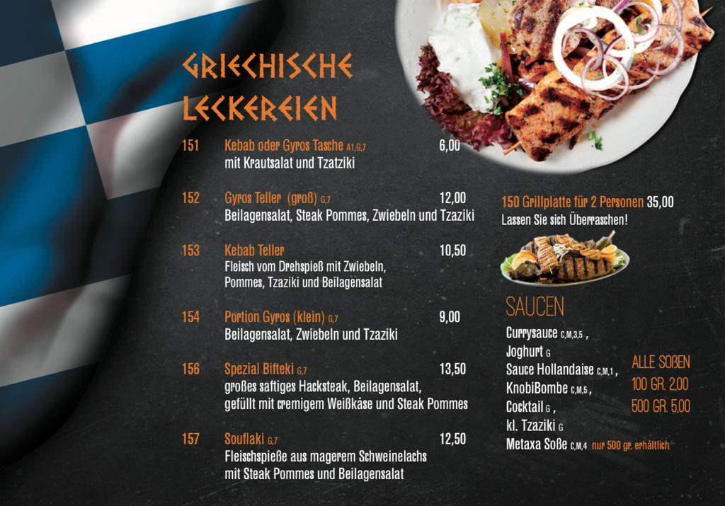 Speisekarte von Gut Essen & Trinken Pizzeria und Grillspezialitäten am