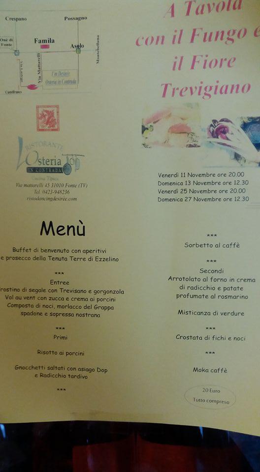 Menu di Ristodancing Desiree 