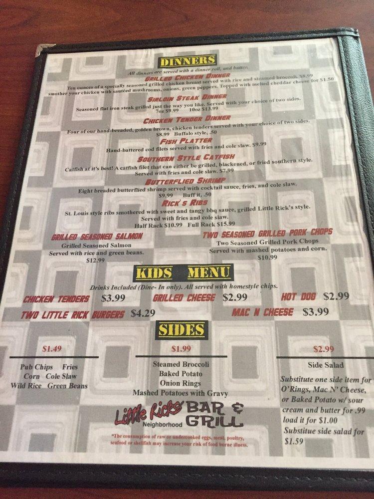 Menu at Little Rick's Neighborhood Bar & Grill, Lebanon Junction
