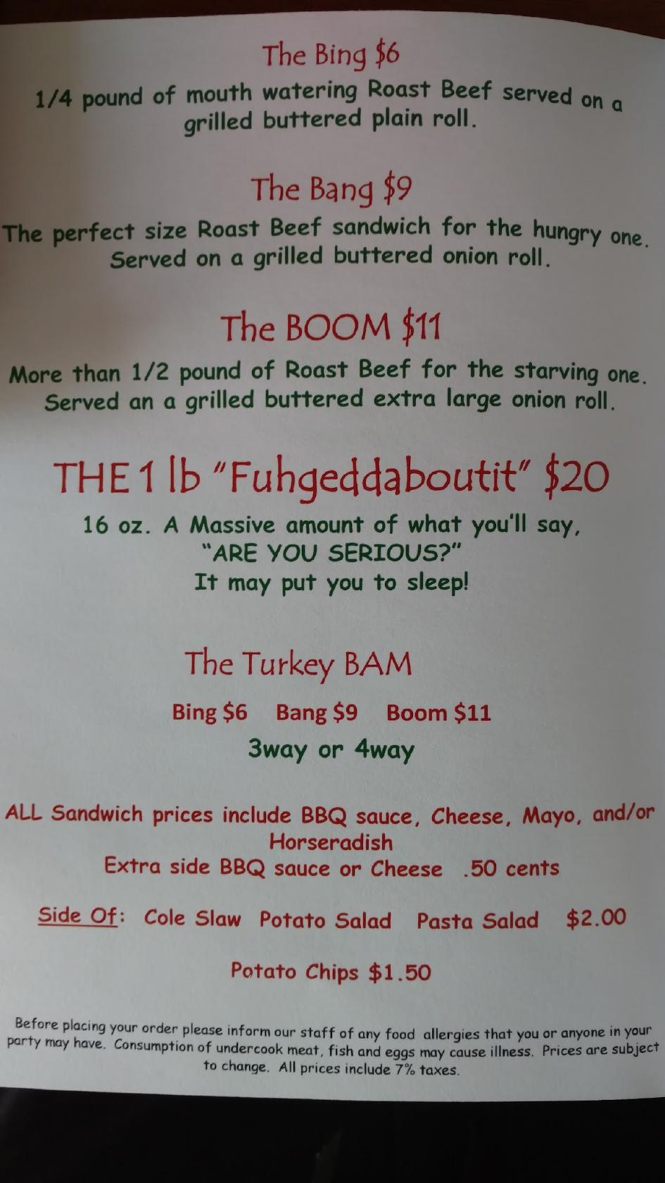Menu at Angelo's Famous Roast Beef fast food, Plymouth, 5 Main St