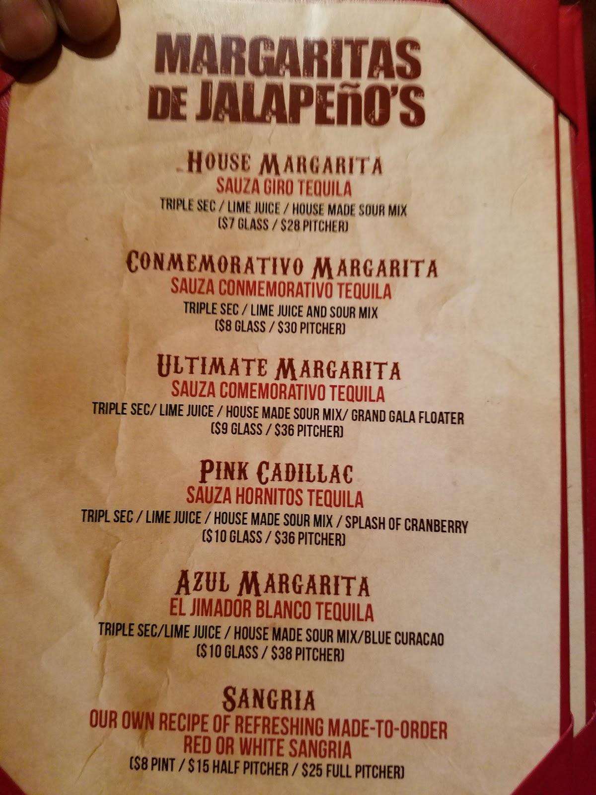 Menu at Jalapeños Mexican Bar & Grill, Glen Rock