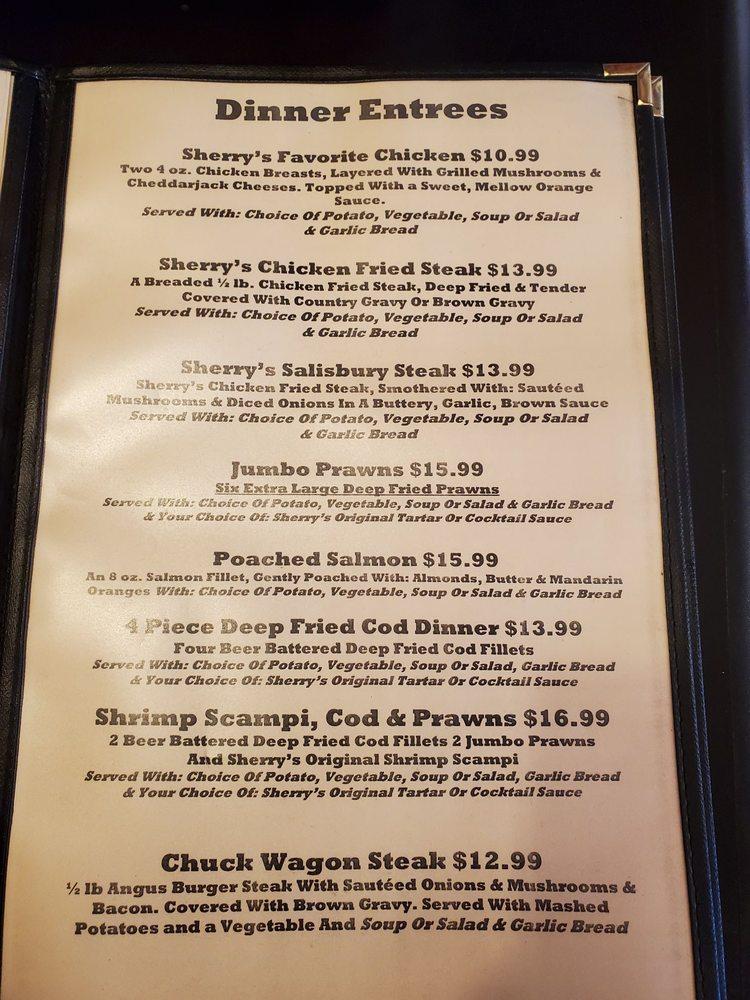 Menu at Sherry's Stage Stop Restaurant, Yerington