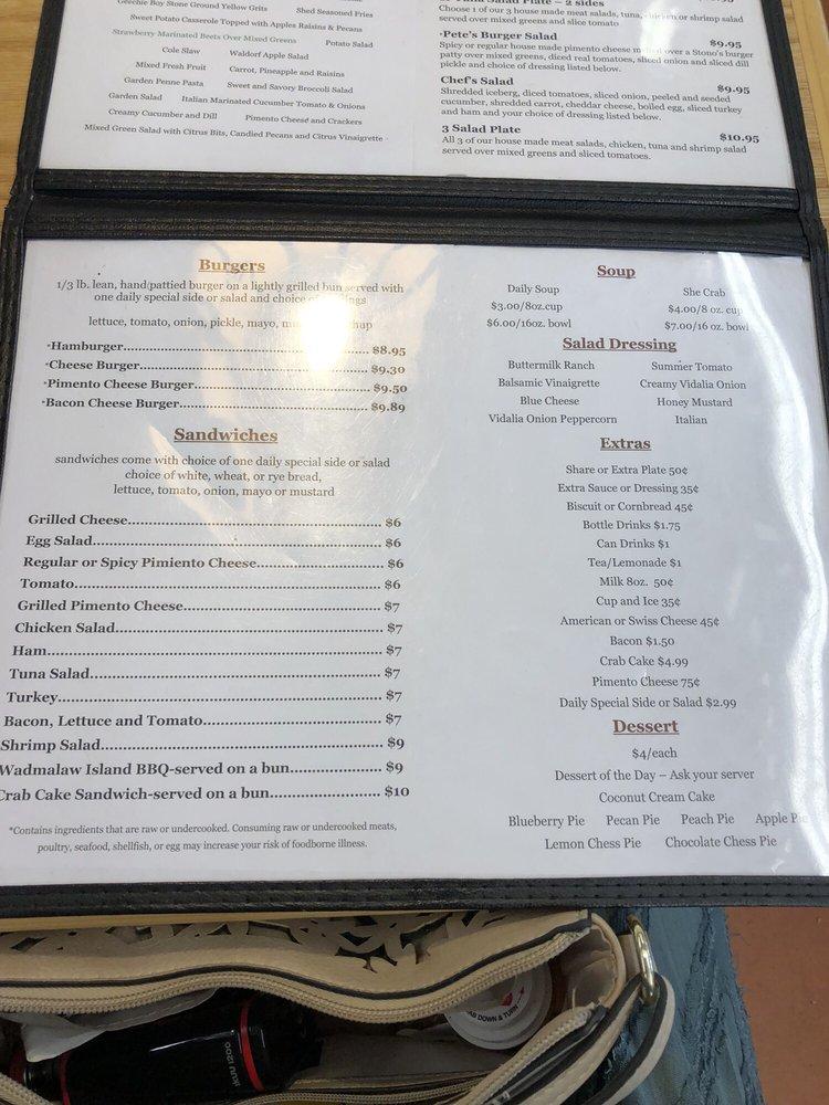 Menu at Stono Market and Tomato Shed Cafe, Johns Island