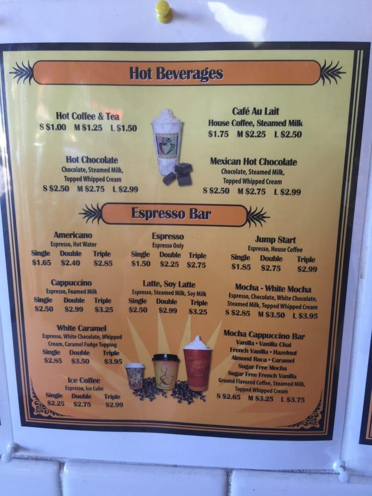 Menu at Sunshine's Donuts restaurant, Salinas