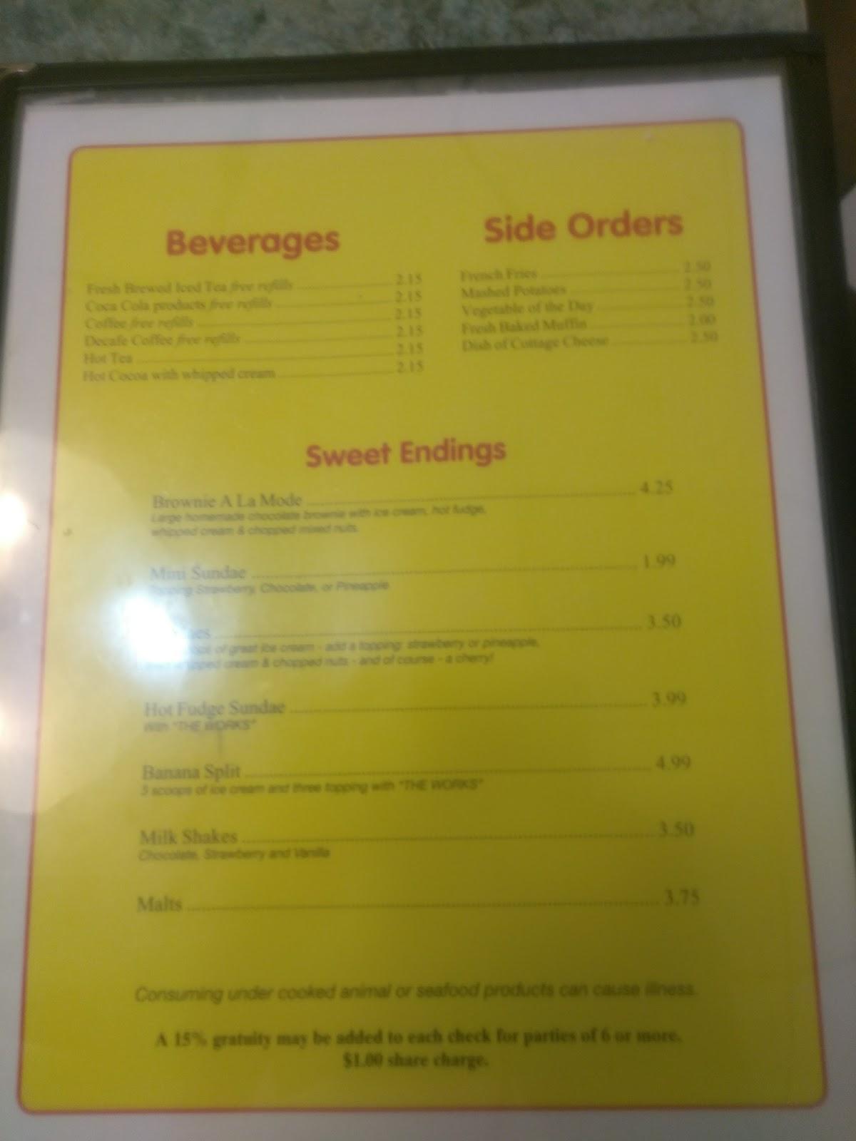 Menu at Jax Diner restaurant, North Fort Myers, N Tamiami Trail